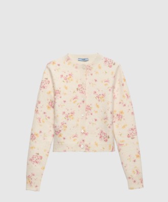 플로럴 프린트 울 가디건