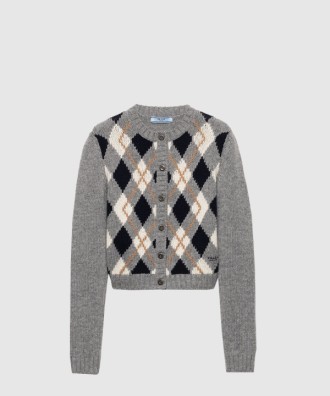 아가일 니트 캐시미어 가디건