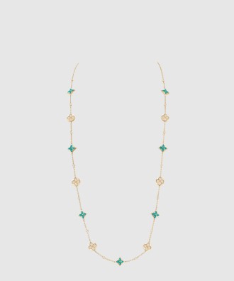 컬러 블라썸 BB 멀티 패턴 롱 목걸이 Q94887