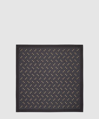 GG 프린트 홀스빗 실크 까레 662576