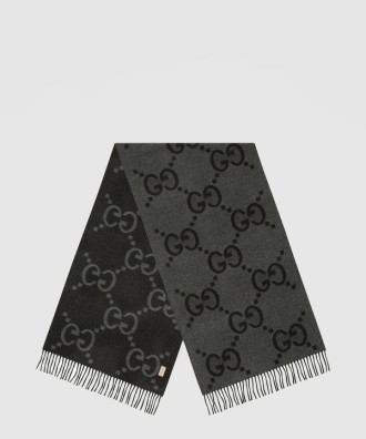 태슬 디테일의 GG 자카드 니트 스카프 674275