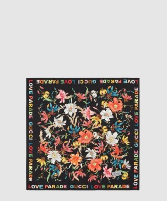 꽃 프린트 실크 스카프 704127