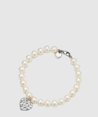 올리브 리프 펄 하트 브레이슬릿