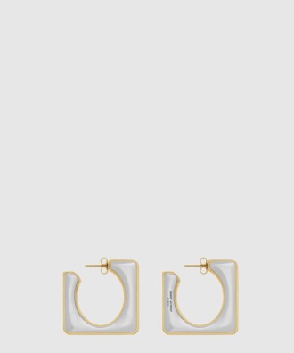 메탈 소재의 스플릿 스퀘어 후프 이어링 788138