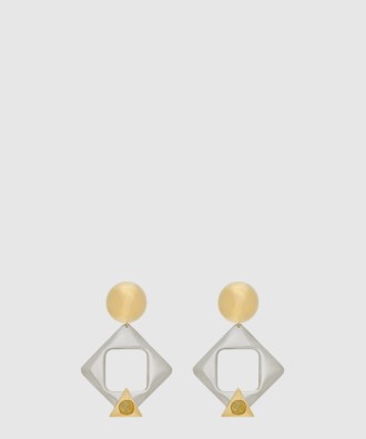 레진과 메탈 소재의 기하학적인 이어링 792033