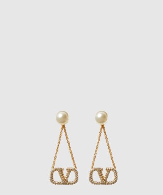 모조 진주와 큐빅 이어링