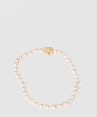 인조 진주 장식 메탈 목걸이 5IC167