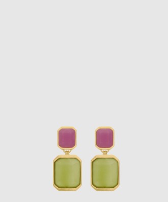 앤티크 오버 글라스 크리스털 스퀘어 이어링 737929