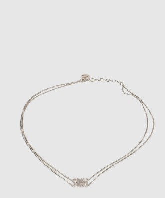 크리스털 장식 메탈 목걸이 5IC126