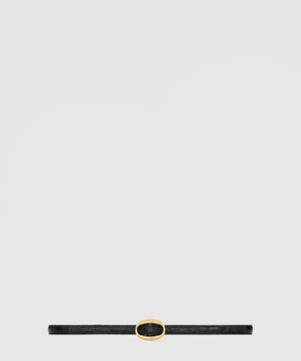 크로커다일 오벌 버클 슬림 벨트 756959