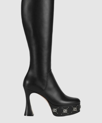 플랫폼 부츠 블랙 레더 750519