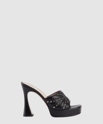 힐 슬라이드 샌들 블랙 723404