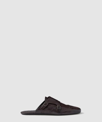 셔플 더블 몽크 스트랩 가죽 뮬 2S2992