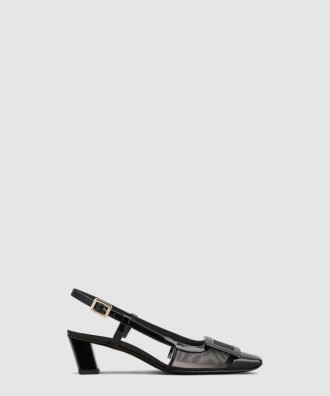 슬링백 메쉬 패브릭 펌프스 0064