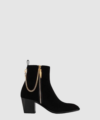 벨벳 지퍼 앵클 부츠 3221273