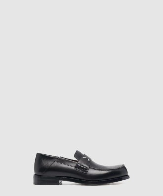 스티치 로고 레더 로퍼 T8013