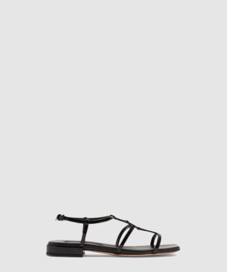 페이턴트 레더 헤링본 샌들 5X896D