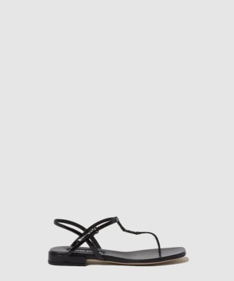 페이턴트 레더 헤링본 샌들 5Y895D