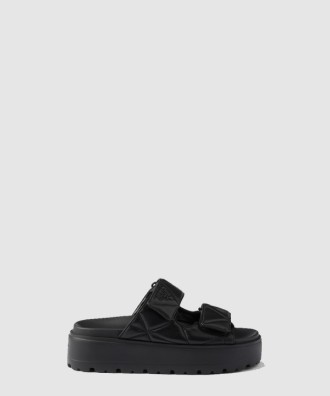 패딩 나파 가죽 슬라이더 샌들 1XZ775