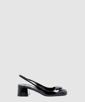 패딩로고 레더 슬링백 펌프스 22P1I7