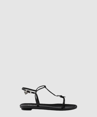 플랫 가죽 샌들 1X577N