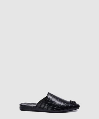 크로커다일 패턴 BB오브제 뮬 샌들 654644