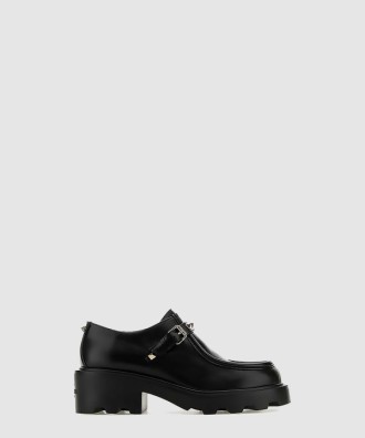 락스터드 스트랩 레더 로퍼