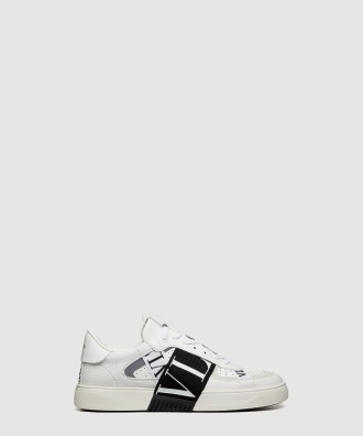 송아지 가죽 패브릭 밴드 VL7N 로우탑 스니커즈