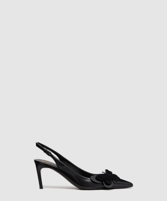 송아지 가죽 레이스업 펌프스