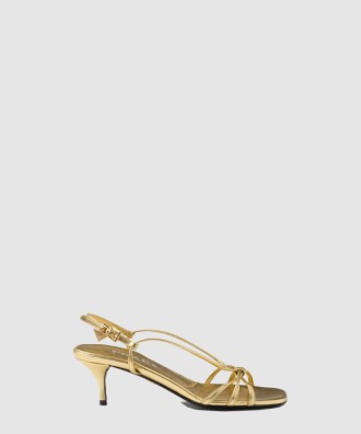 굽이 있는 가죽 샌들 1X504N