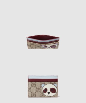 판다 디테일의 바이컬러 GG 카드 케이스 818769