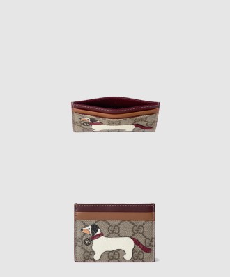 판다 디테일의 바이컬러 GG 카드 케이스 818769