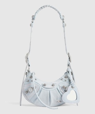 XS 라인스톤 디테일 데님 숄더백 671309