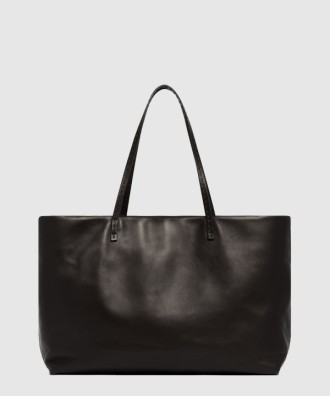 뉘앙스 블랙 레더 토트백 W1727L