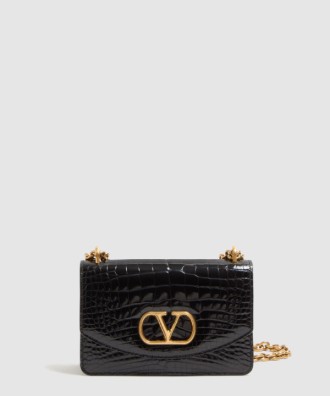 가라바니 베인 크로커다일 레더 스몰 숄더백