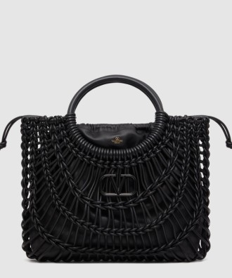 올노트 우븐 가죽 쇼퍼백