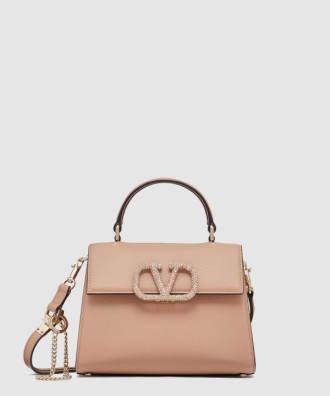 주얼 자수 스몰 브이슬링 핸드백