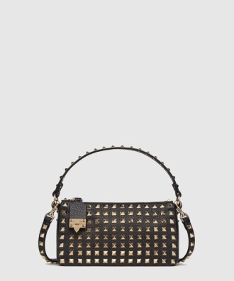 Rockstud 스몰 스터드 그레인드 카프스킨 크로스백