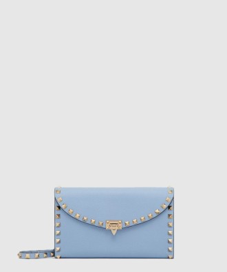 락스터드 그레인 송아지 가죽 체인 지갑