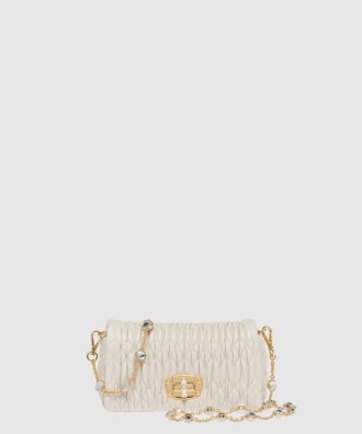 미우 크리스털 나파 가죽 및 크리스털 미니백 5BP079